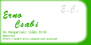 erno csabi business card